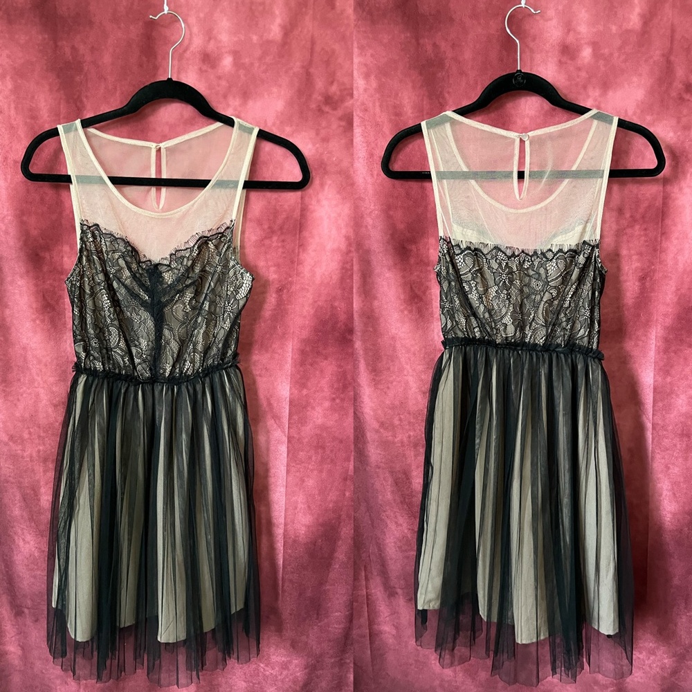 Pins & Needles Ballet Illusion Neck, Lace and Pleated Tulle Dress